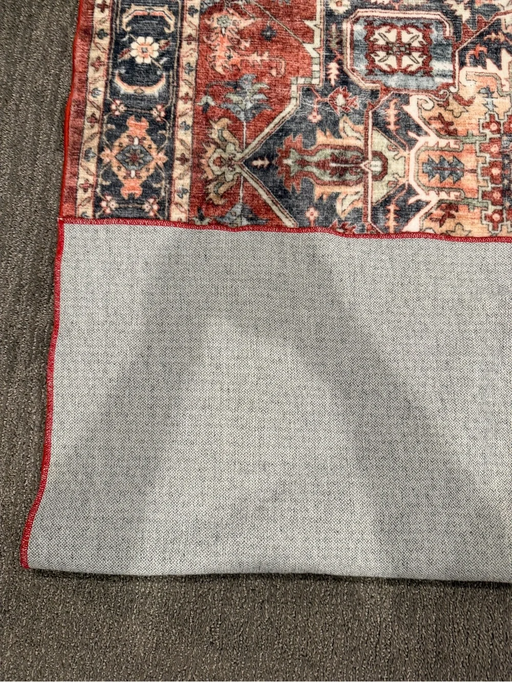Classic Medallion Area Rug - Rust Red and Navy